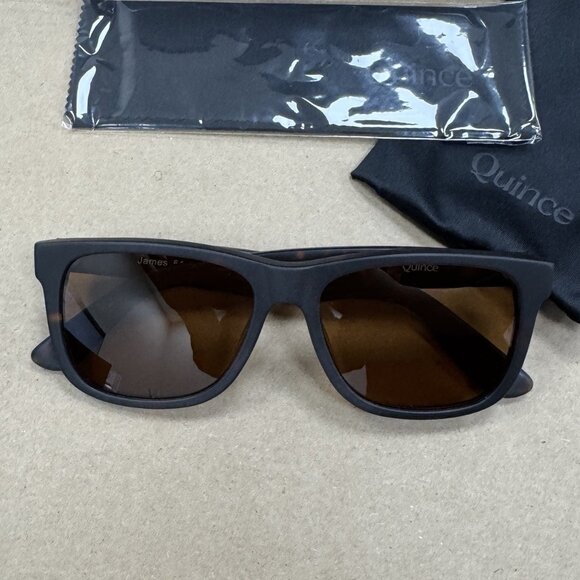 Quince James Polarized Acetate Sunglasses Square Tortoise Frame Brown Lens main image 4